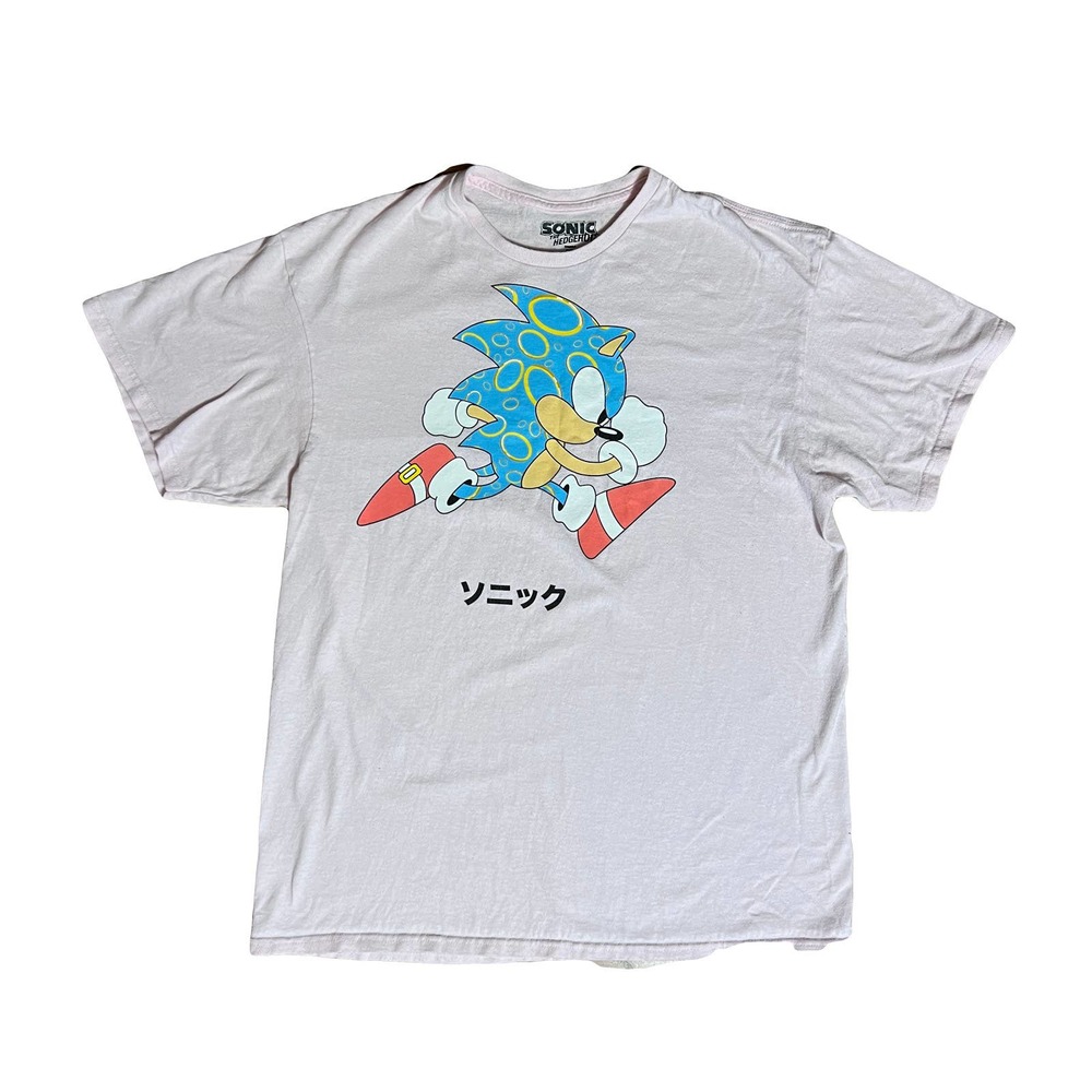 JAPANESE ANIME SEGA SONIC THE HEDGEHOG PINK GRAPHIC TEE SHIRT SZ L